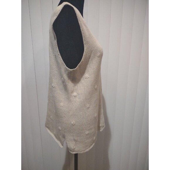 Style & Co Size S Pullover Sweater Vest  ~ Tank Beige, Embroidered - Picture 4 of 9